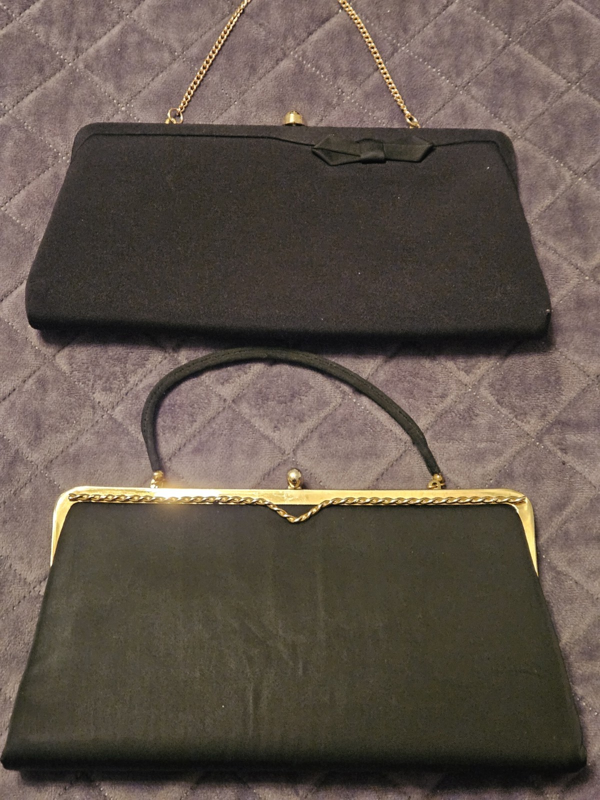 Vintage Black Evening Purses Set of 2 (Buyer takes both)