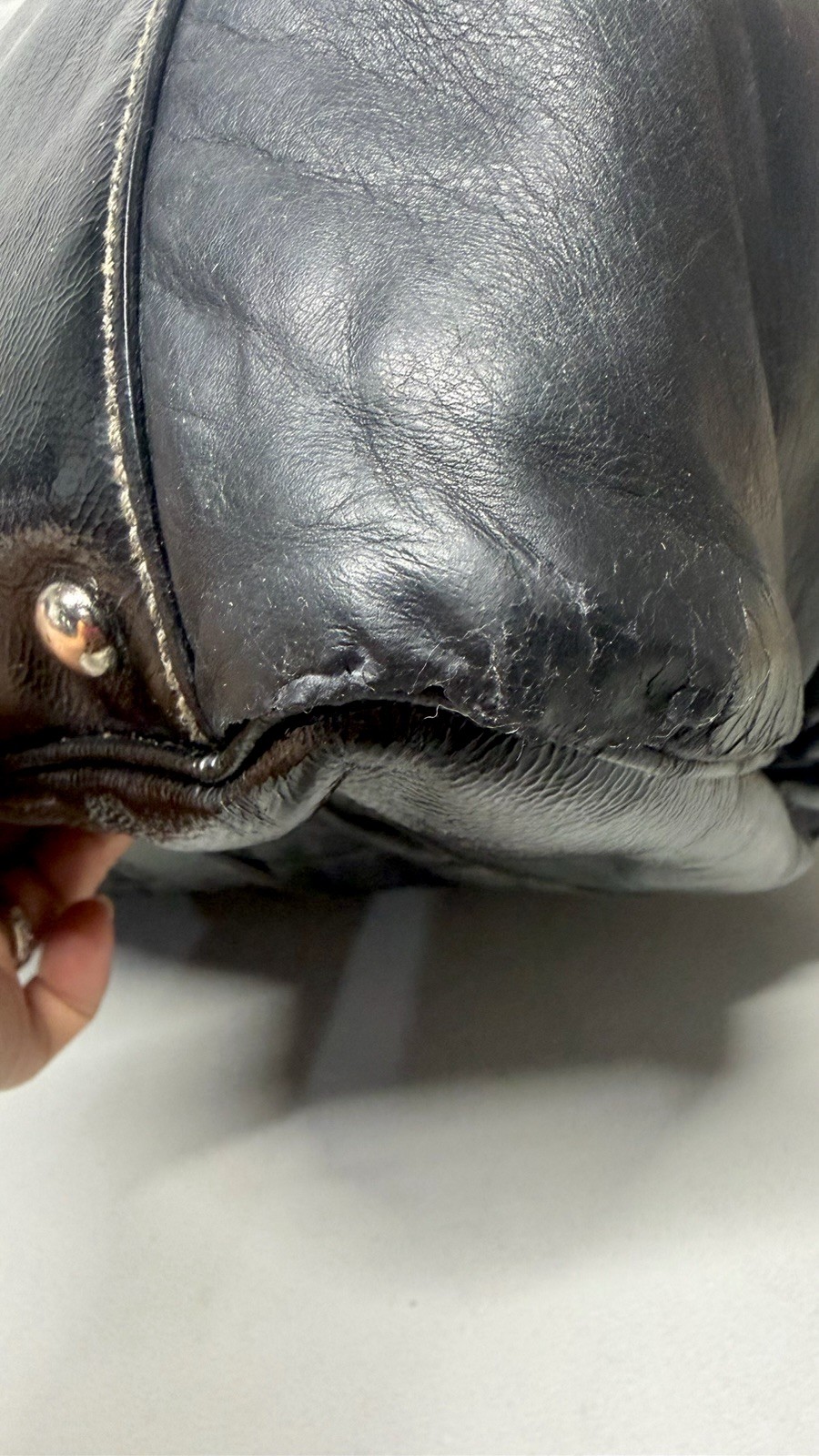 Auth. GUCCI SOFT PATENT LEATHER Bowler’ Snow Glam Handbag-SEE PICS/READ DESCRPTN