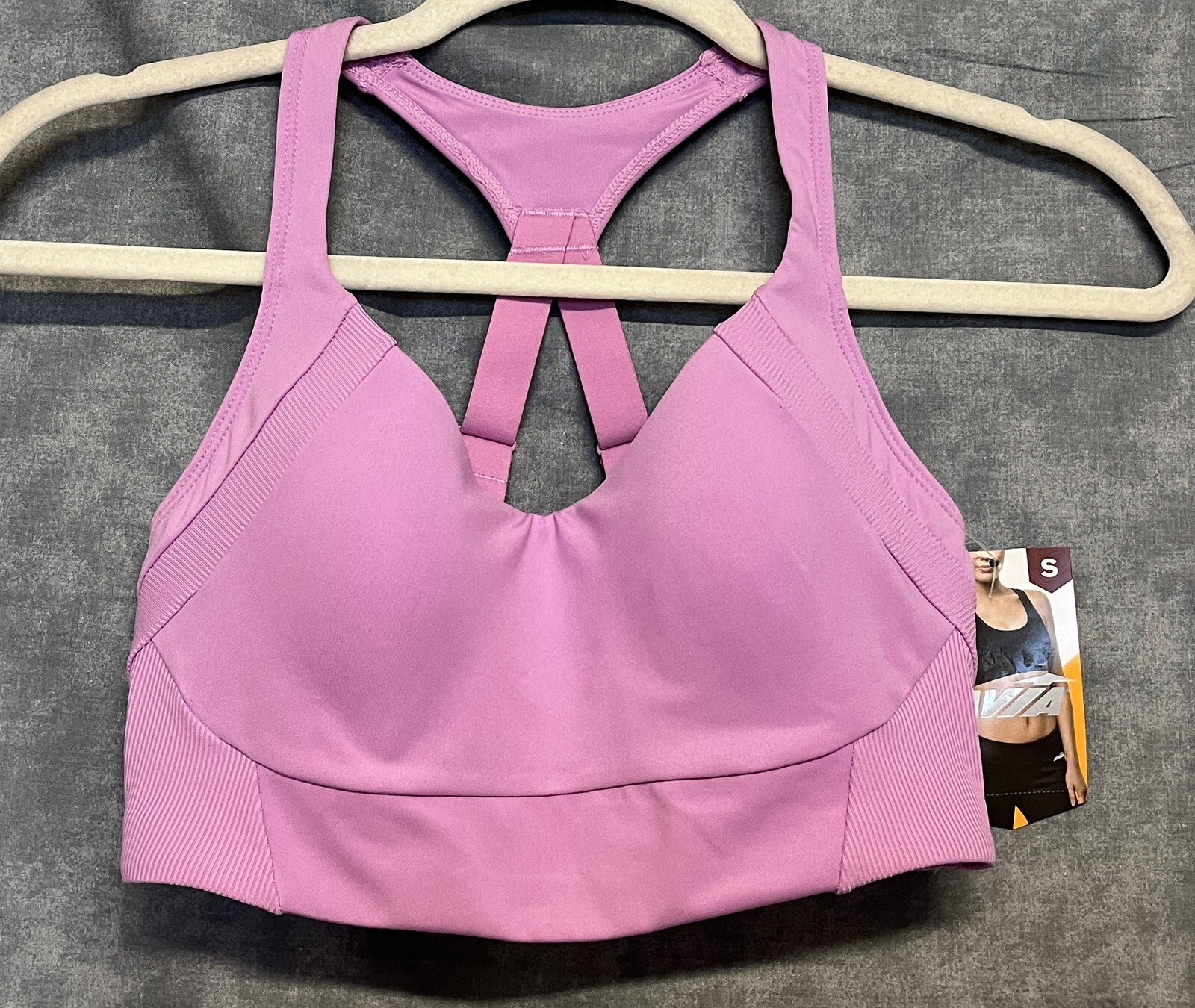 NEW size small Avia molded sports bra racerback orchid S