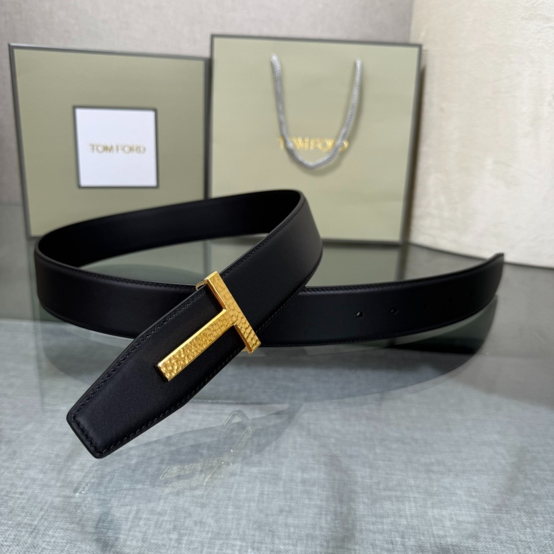 Authentic Tom Ford Men’s Reversible Calfskin Leather Black Belt
