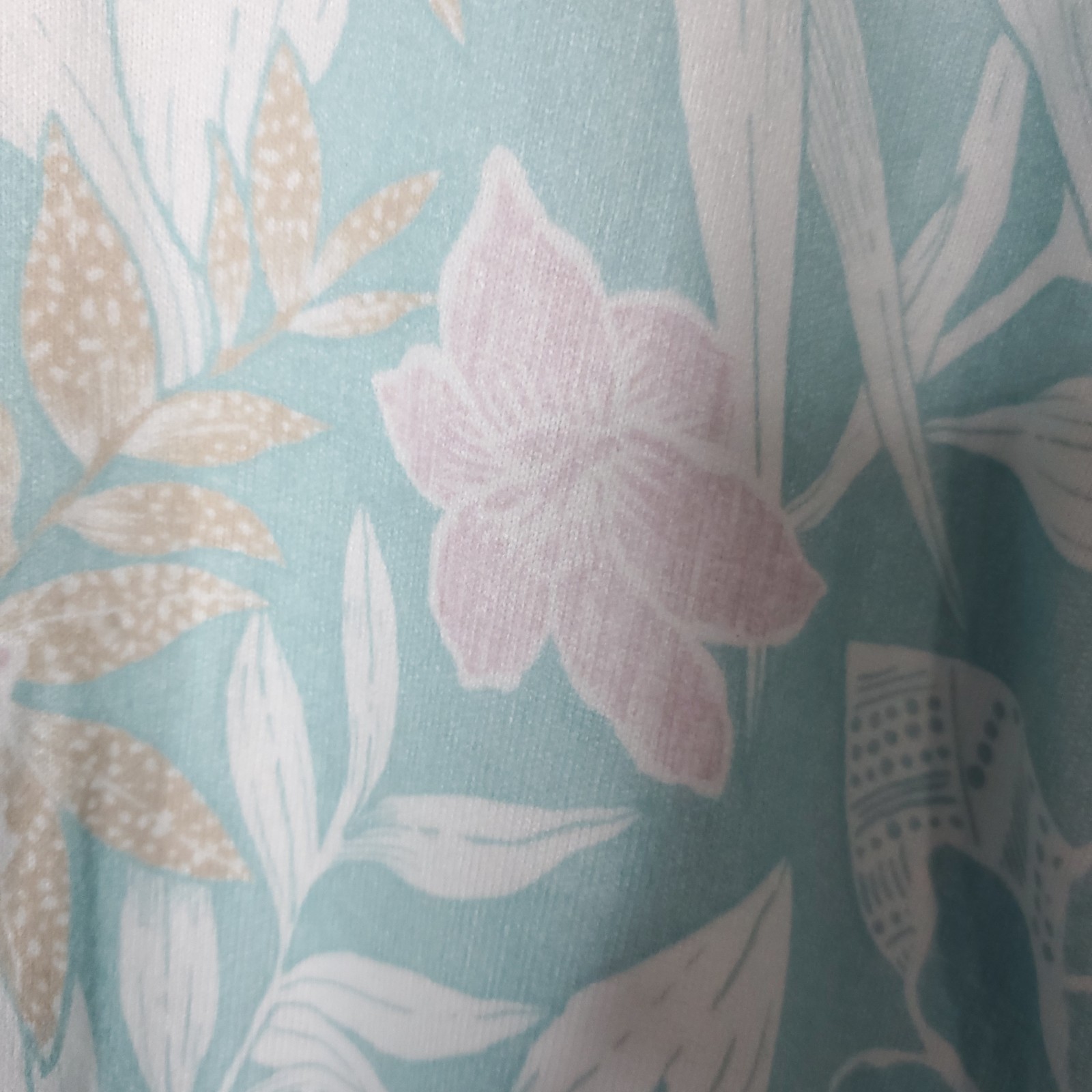 PJ Salvage Womens SZ 2X Teal Pink Printed Long Sleeve Pajama Top Soft Comfort
