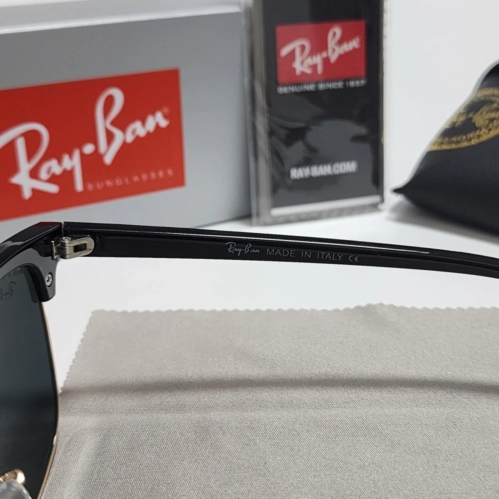 Ray-Ban RB3016 Sunglasses Clubmaster Classic Black Frame Glass Gray Lens 51mm