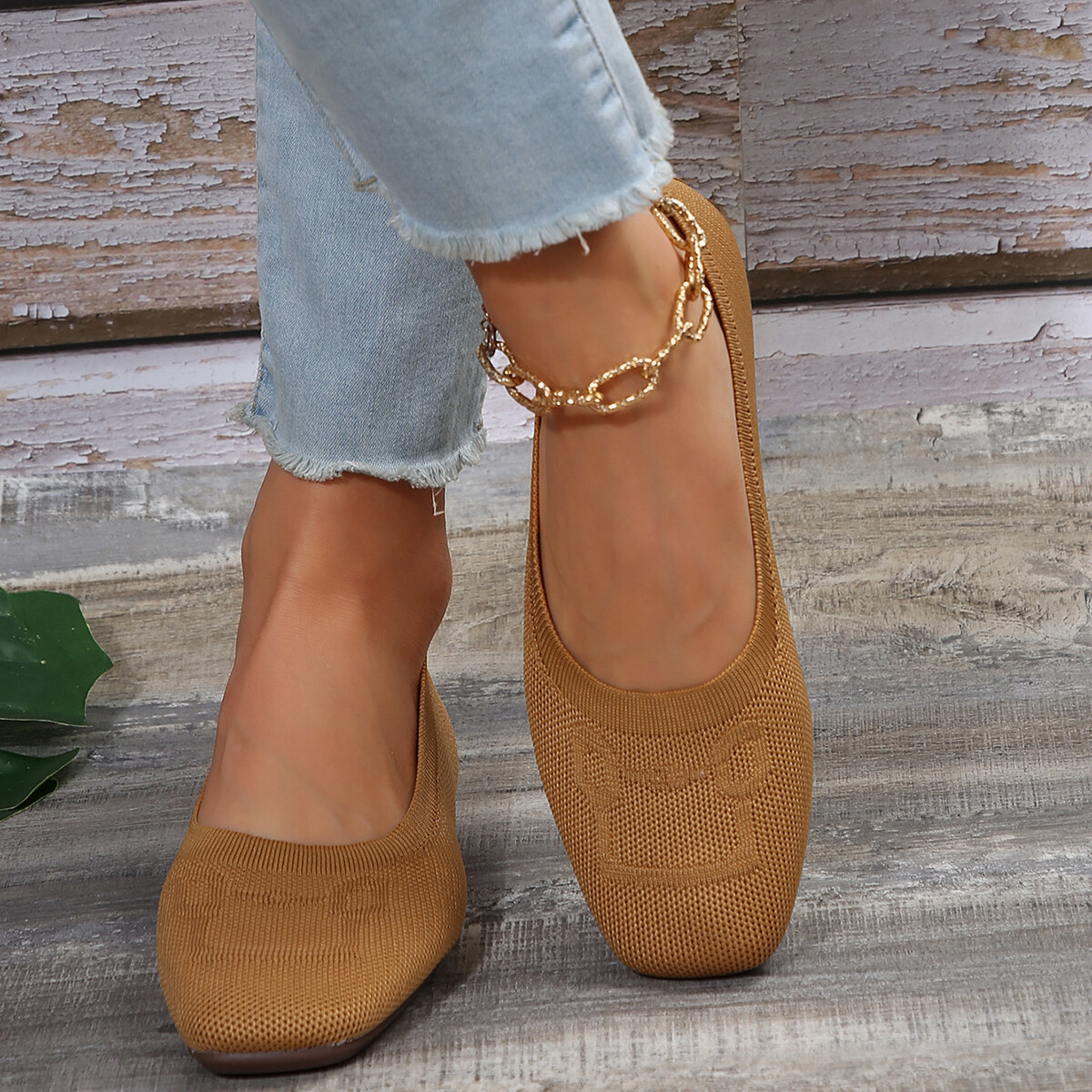 Women’s Ballet Flats Shoes Comfortable Soft Casual Slip on Dress Shoes Square