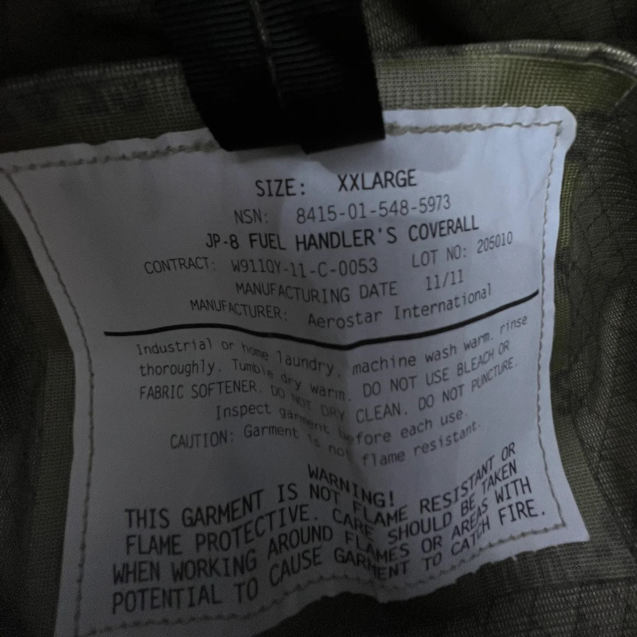US Army Gore-Tex Fuel Handler’s Coveralls – Tan JP-8 – Various Sizes