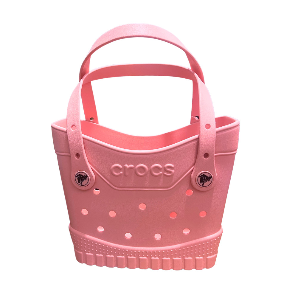 Crocs Classic Small Tote Bag Powder Pink w/ Jibbitz Holes Lightweight Durable