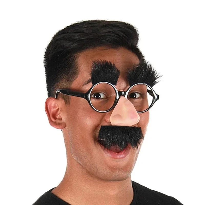 Halloween Novelty Big Nose Glasses with Eyebrows Mustache Funny Party Props