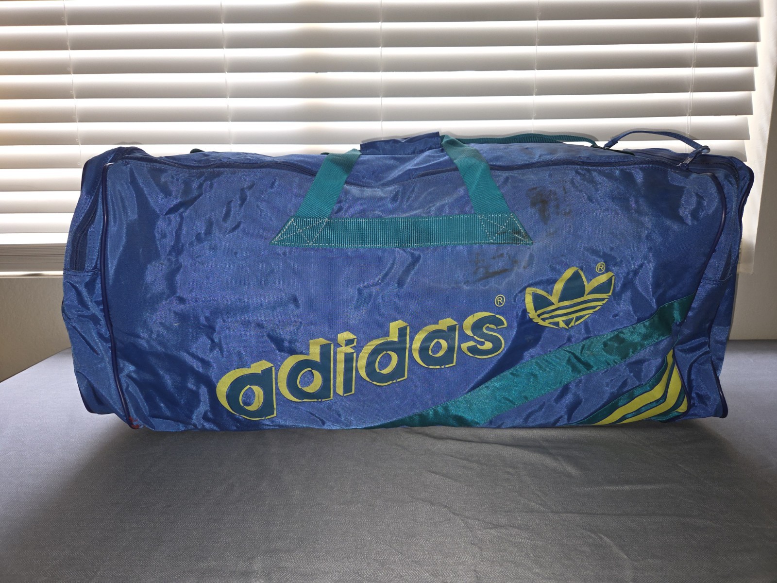 VTG 70s 80s Adidas Duffle Bag West Germany Made In Republic Of Korea 31″x13″x13″