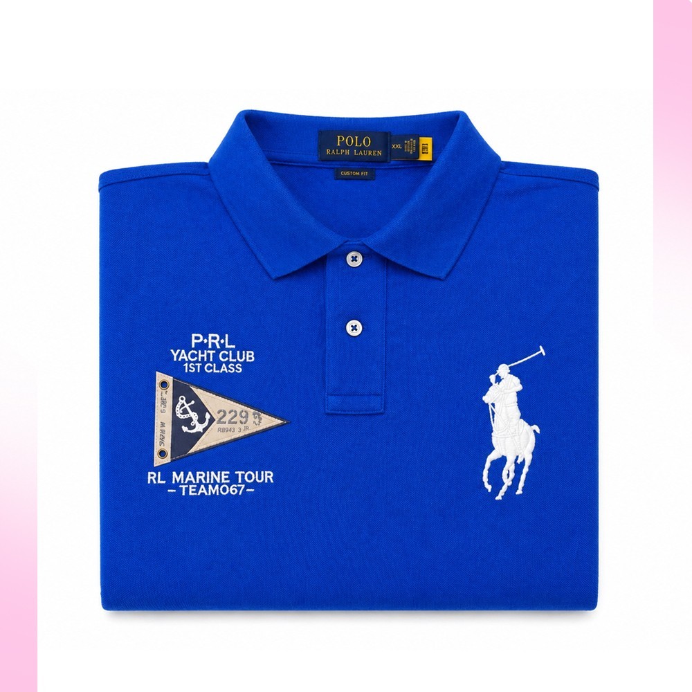 Polo Ralph Lauren PRL Yacht Club Men’s Polo Shirt Blue Size L Custom Fit