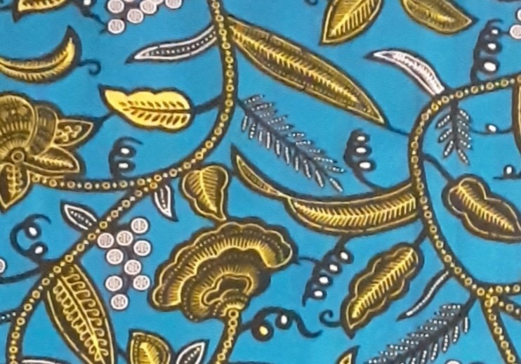 AFRICAN FABRIC BANDANA/HANDKERCHIEF BLUE FLORAL 100%COTTON HANDMADE 22×22″