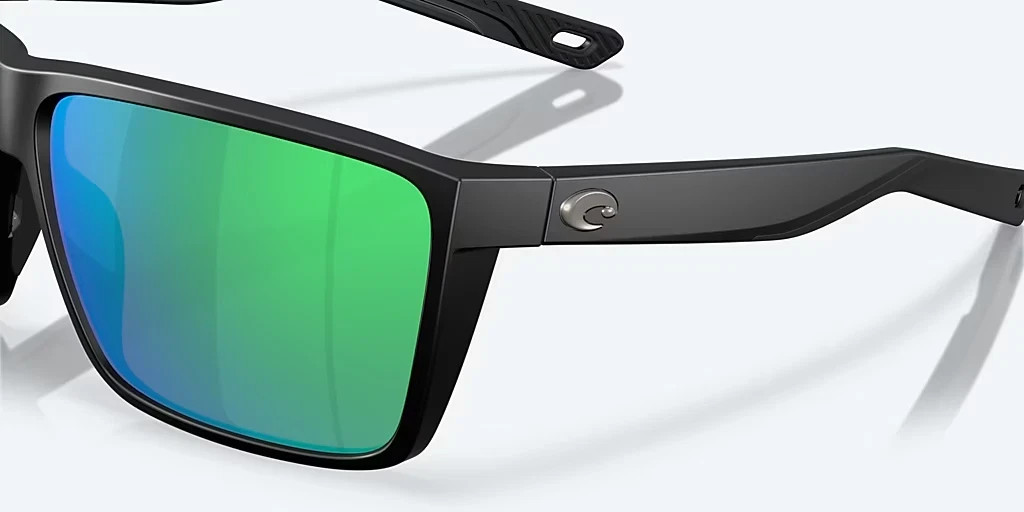 COSTA DEL MAR RINCON II Matte Black w POLARIZED Green Nylon 580P Lens Sport Suns
