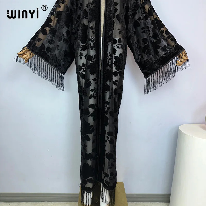Middle East Coat Muslim Fashion Kaftan Kimono Maxi Robes Streetwear Open Abaya P