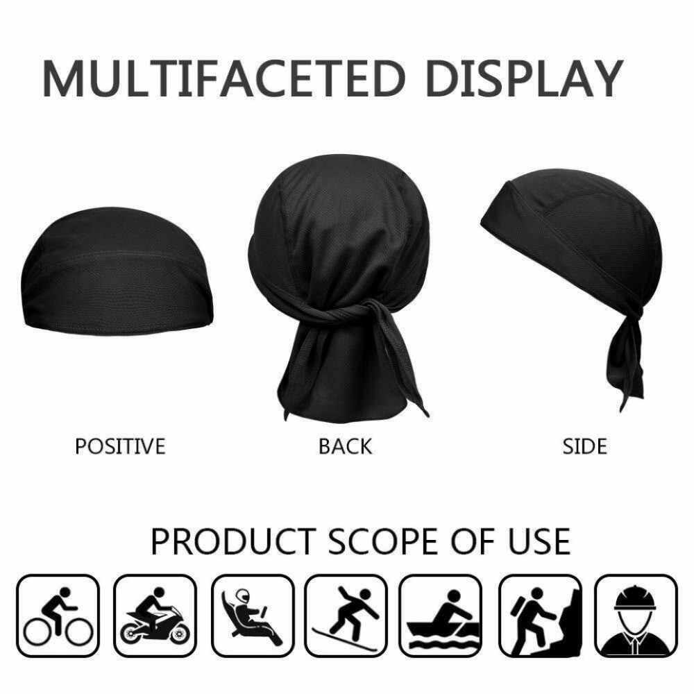 Sweat Wicking Beanie Hat Dew Rag UV Protection Sport Skull Cap Cooling Head Wrap