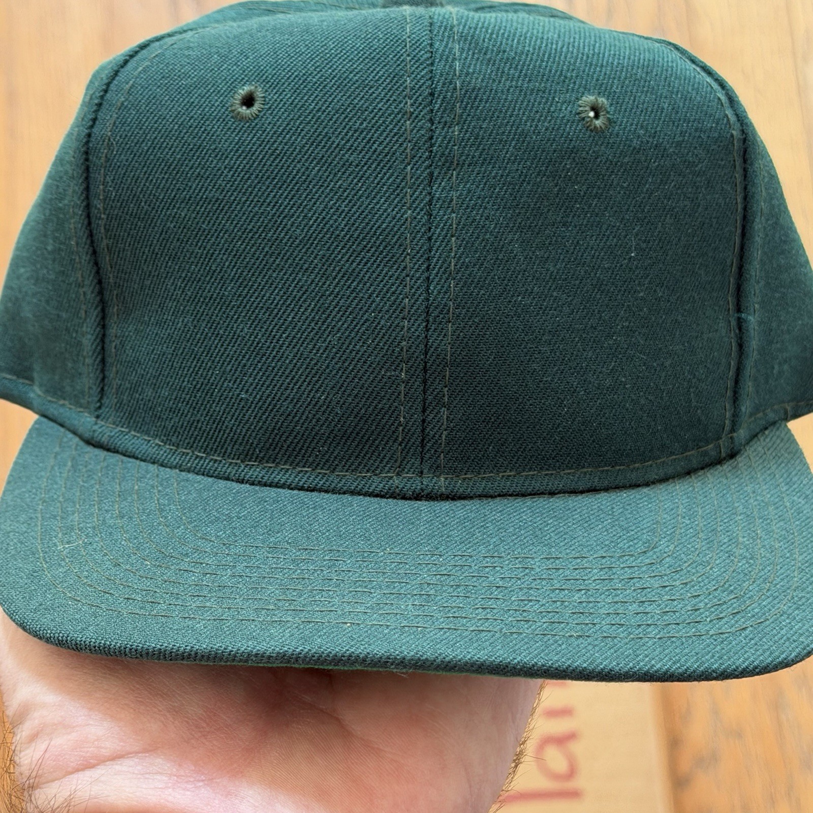NWOT Vintage 80s 90s Solid Blank Dark Green Youngan Fitted Hat Wool Blend $25 ea