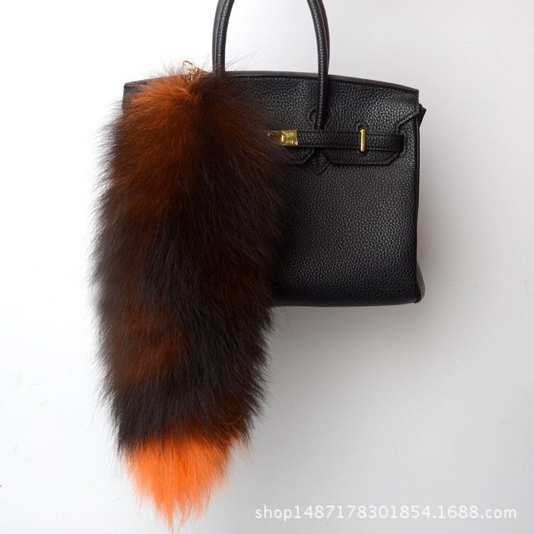 Wholesale 2/5/10pcs-16″-18″ Real Fox Fur Tail Bag Charm Pendant Cosplay Toys