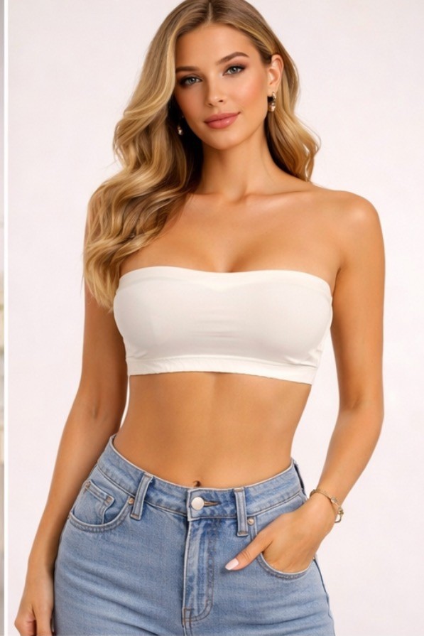 Magic Bra Front Closure Push-Up Strapless Bandea-Wireless Grip Lining Size XL