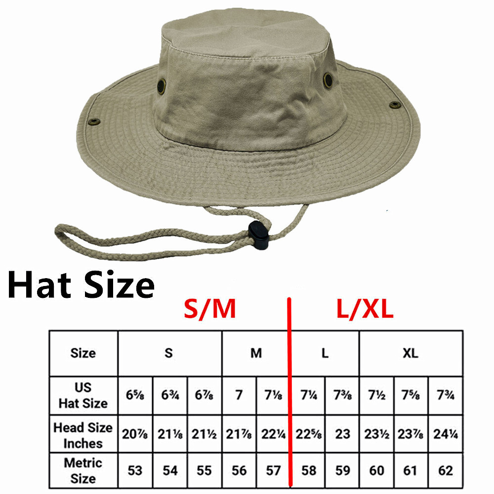 Summer Men Sun Bucket Hat 100% Cotton Fishing Camping Safari Boonie Military Cap