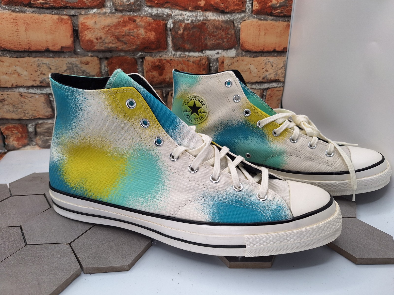 Converse Chuck 70 Hi Blue Green Tie Dye Shoes Canvas Sneakers Men’s Sz 15 Rare