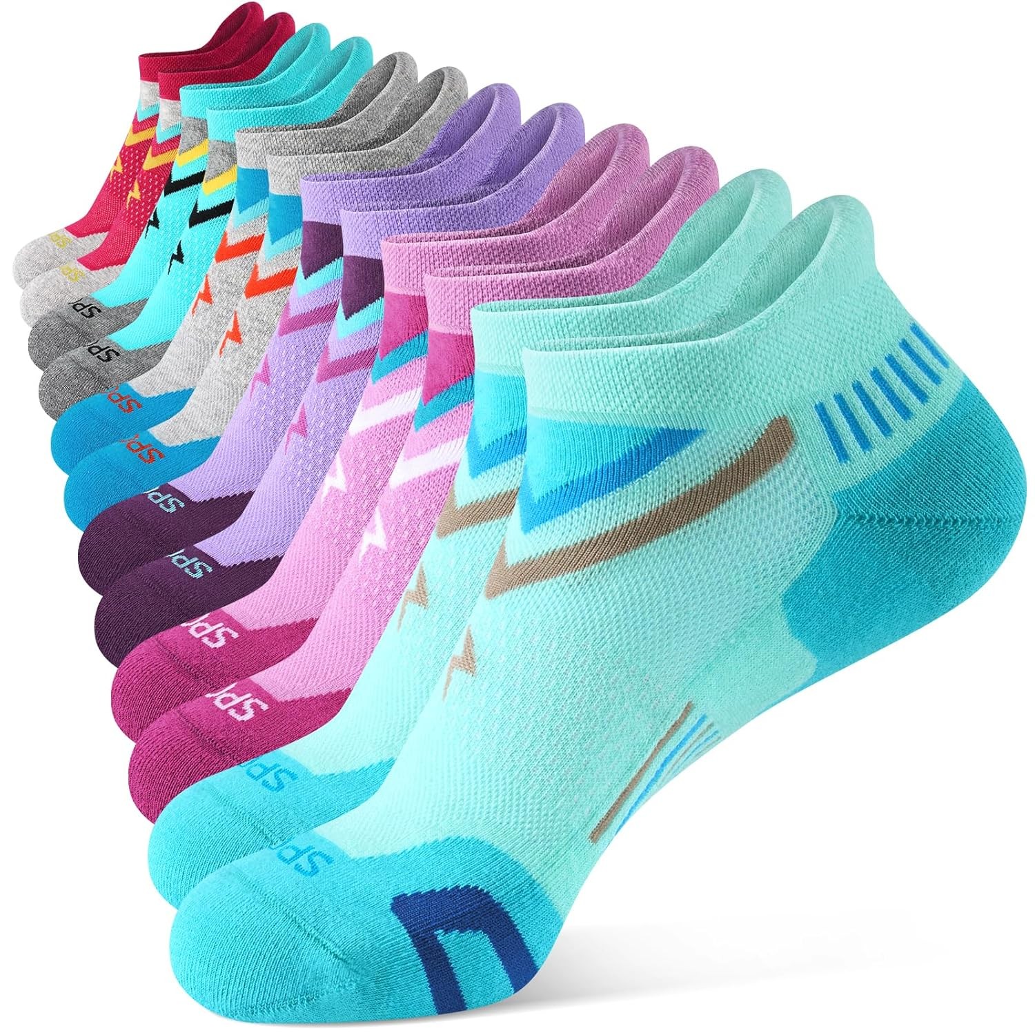 Women’s Low Cut Athletic Cushioned Anti Blister Wicking Cotton Running Socks