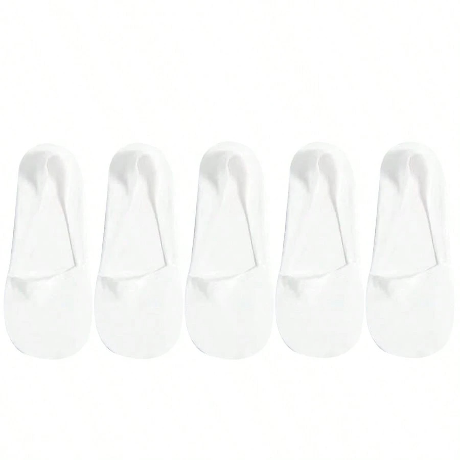 5Pairs Thin No Show Socks Low Cut Liner Non Slip Invisible Socks For Women