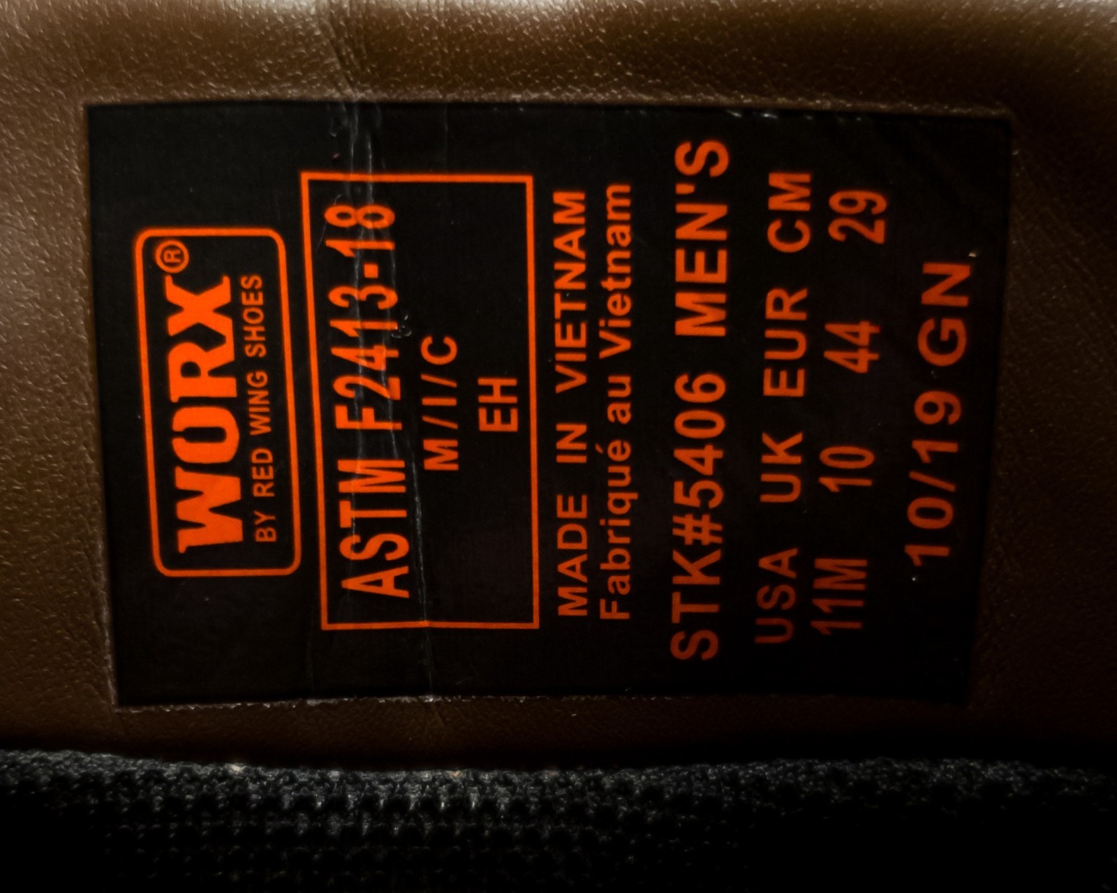 Worx 5406 Boots with Tuff Toe Size 11M (Steel Toe)