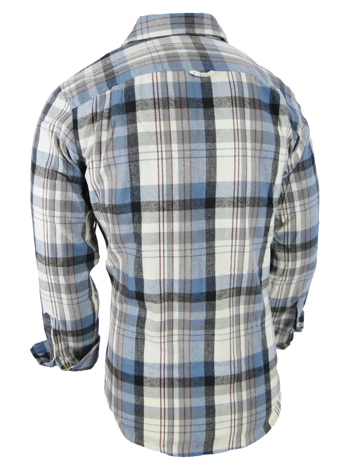 Plaid Flannel Men Shirt Very Soft Burnside Two Button Up Flap Pockets Slim Fit