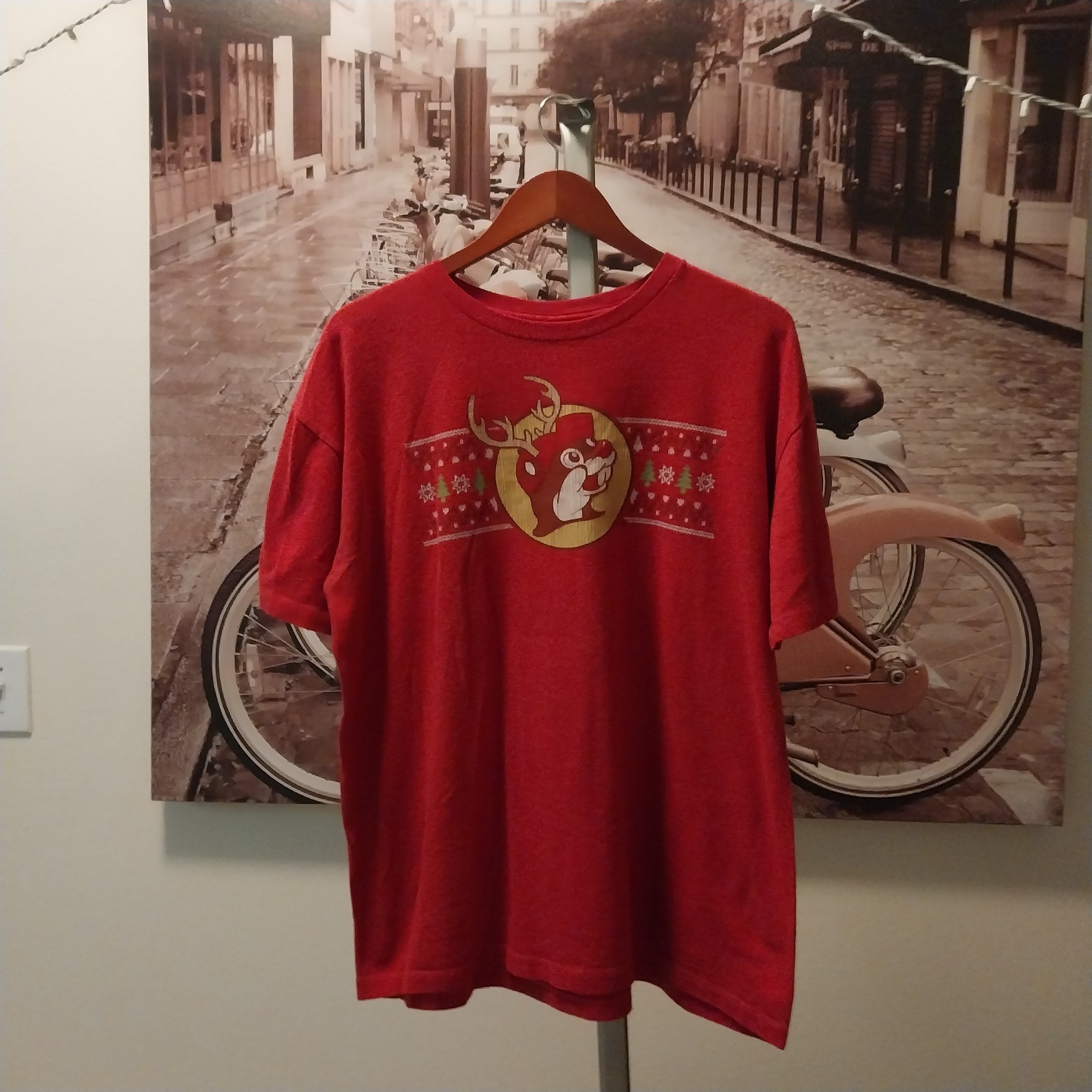 Buc ees Christmas Most Famous Beaver All T-shirt Adult XLRed Short Sleeve