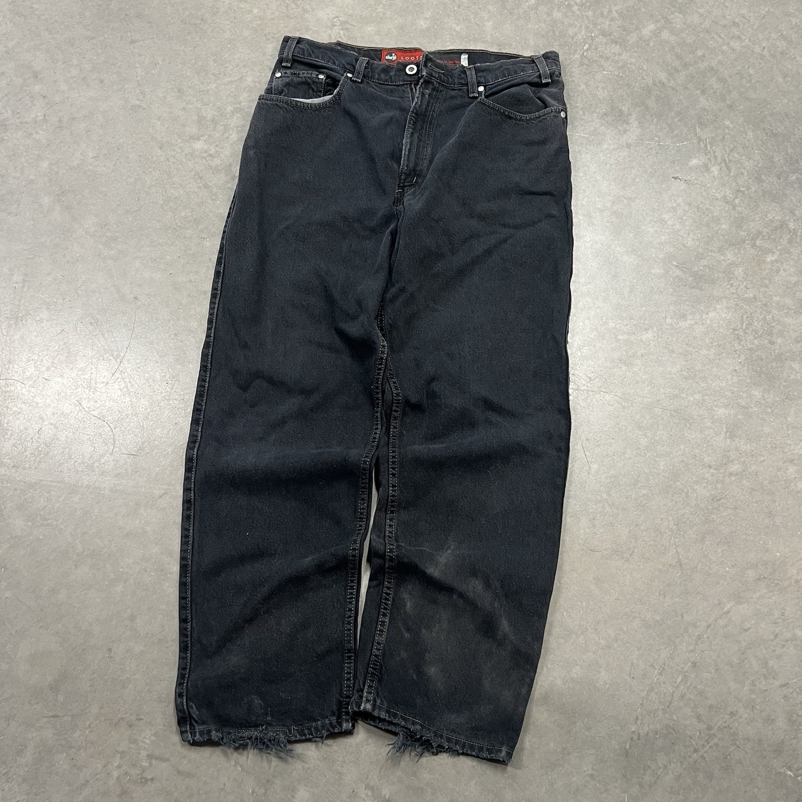 90s Black Levi’s Silbertabs Baggy Denim Jeans With Good Fade