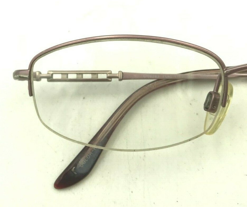Vintage Charmant CH8223 Titanium Pink Half-Rimmed Oval Sunglasses FRAMES ONLY