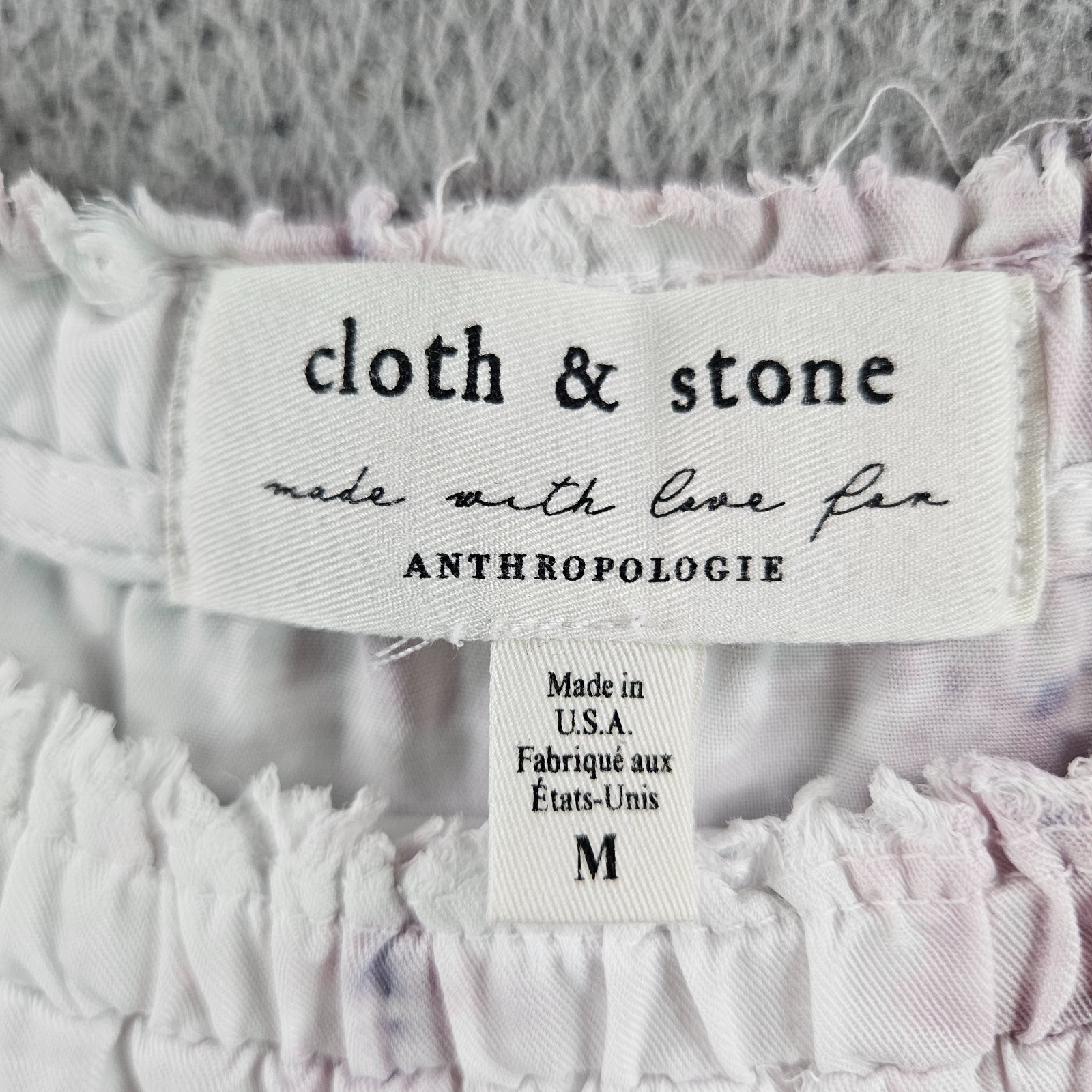 Cloth & Stone Anthropologie Top Women Medium Tie Dye Print Light Purple