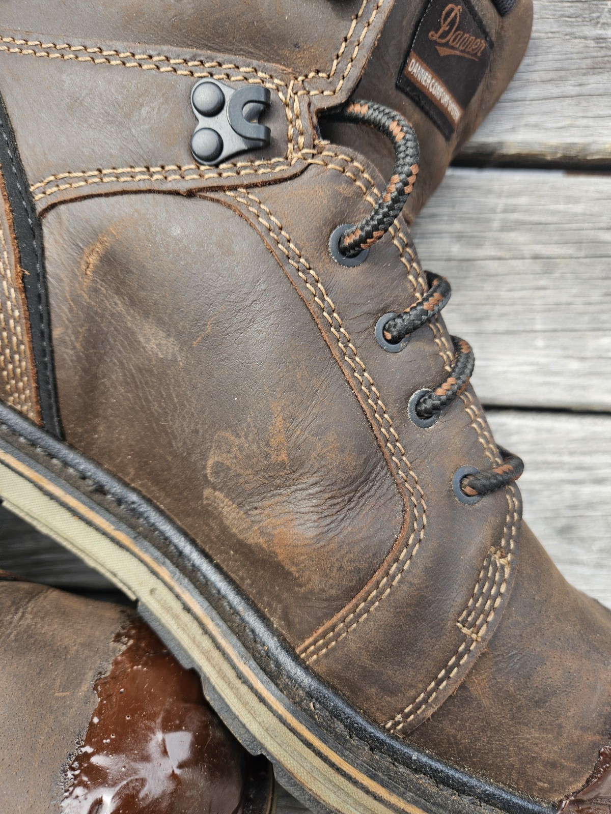Danner steel yard 6″ ST boot 6 Mens 10.5 D Brown Tuff Toe Cover Lace Up 12531