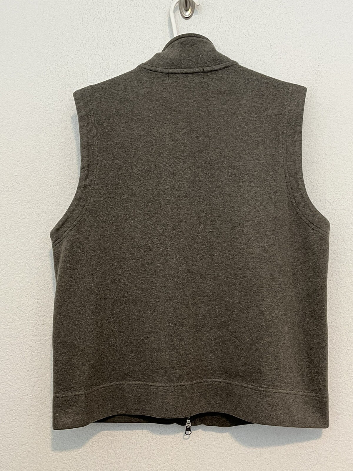 Vintage Banana Republic Made In Korea Gray Double Zipper Gray Vest Men Large