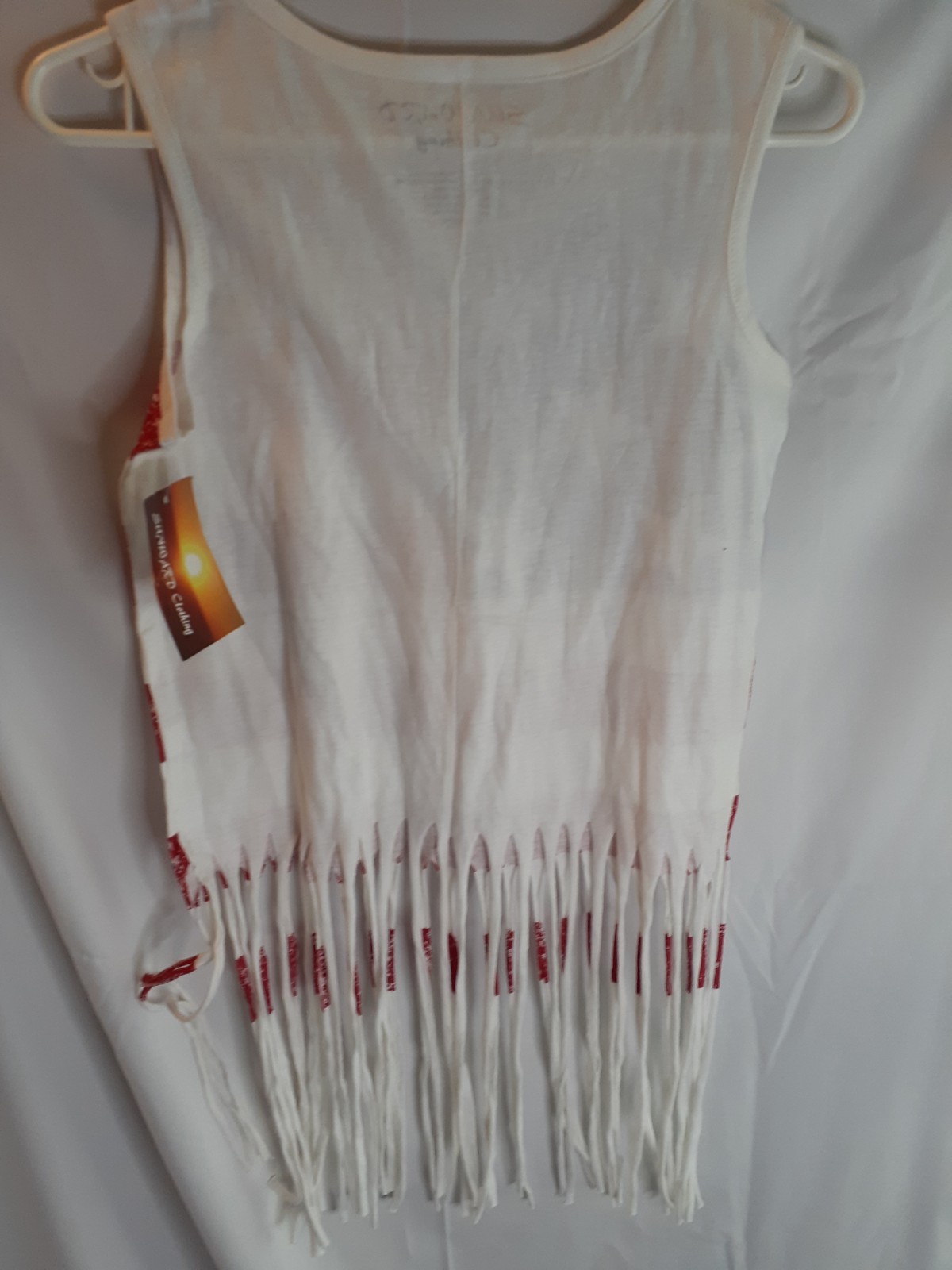 Sunward Clothing American Flag Fringe Tank Top Womens Large NWT