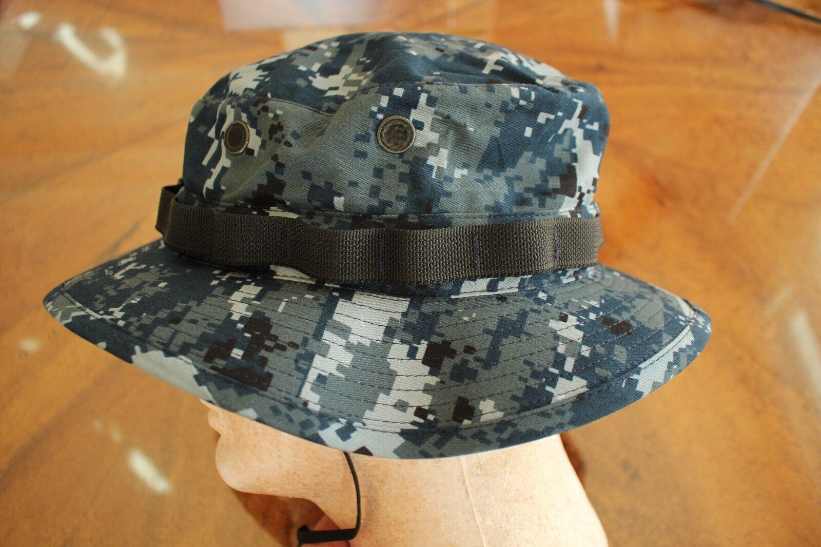 US Navy Blueberry Boonie Hat -USN Military Issue Digital Camo Cover- Made in USA