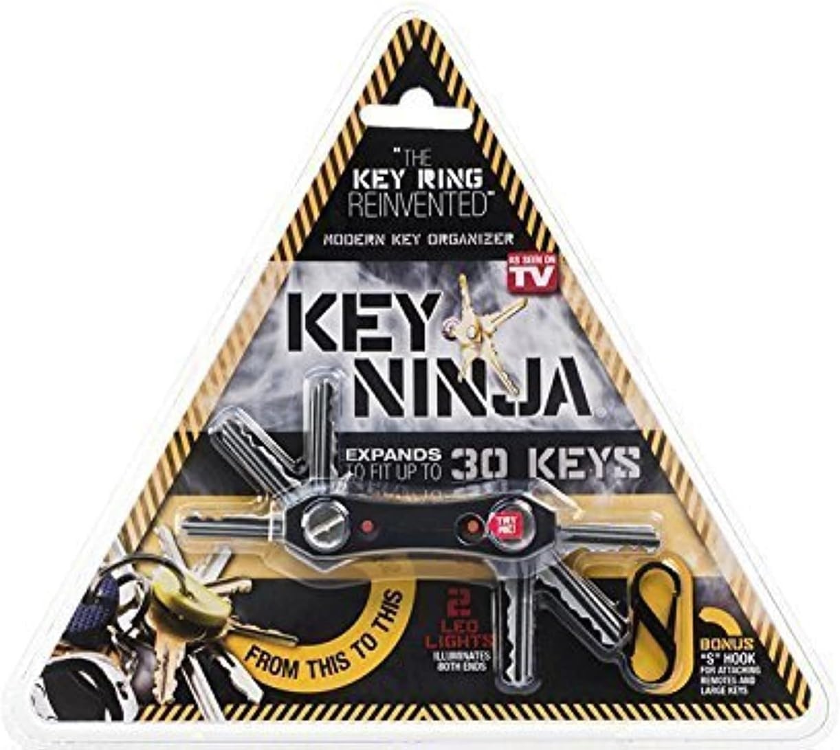 Key Chain Smart Organizer Expandable Metal Holder Holds 30 Keys LED Flashlights