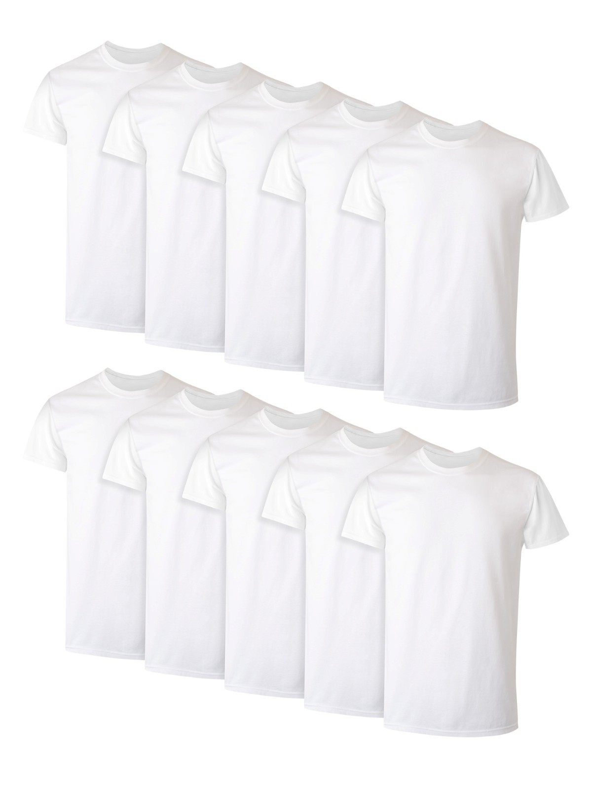 White T-Shirt Undershirts, 10-Pack, Best Cotton Undershirts, Stay-Tucked T-Shirt