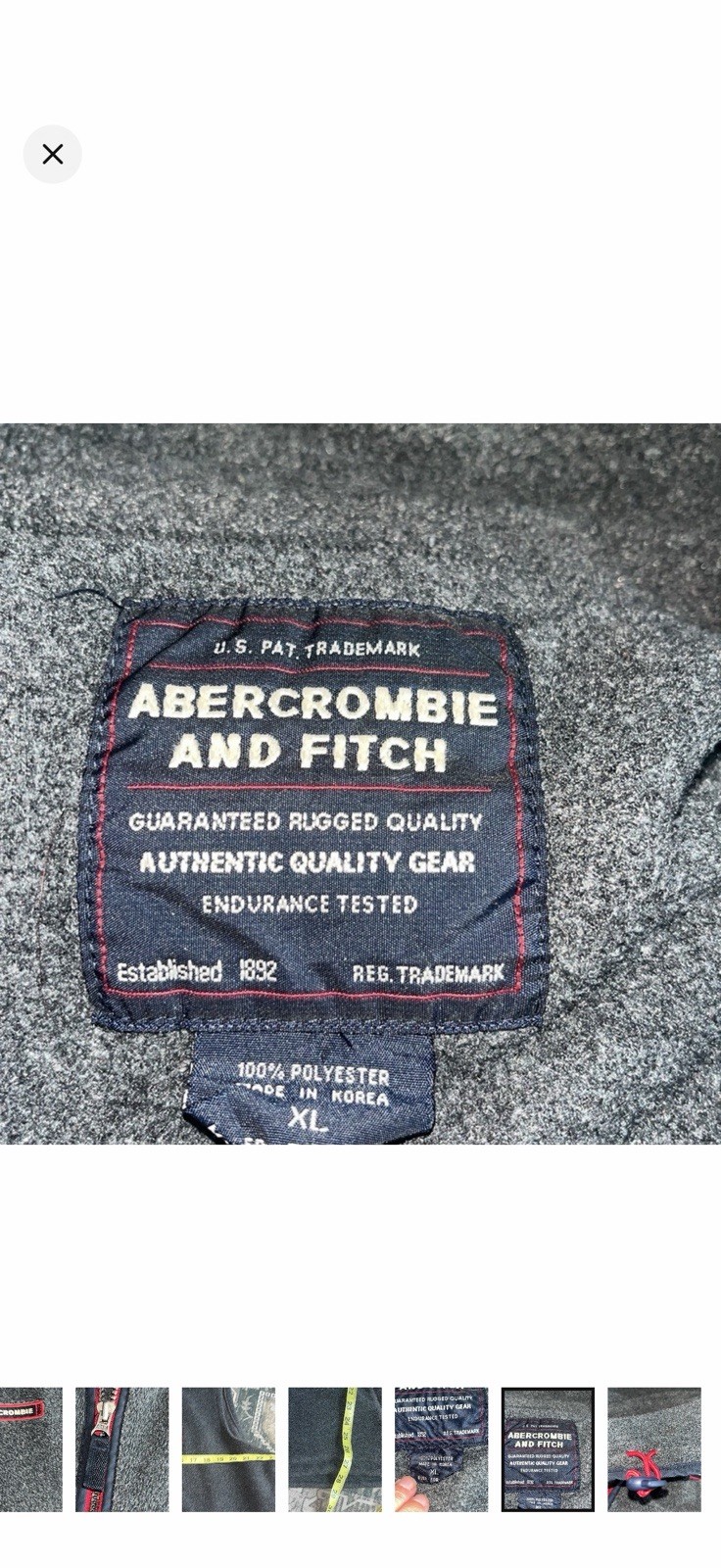 Vintage Abercrombie & Fitch Vest Mens XL Gray Full Zip Pockets Outdoor Y2K Gorpc