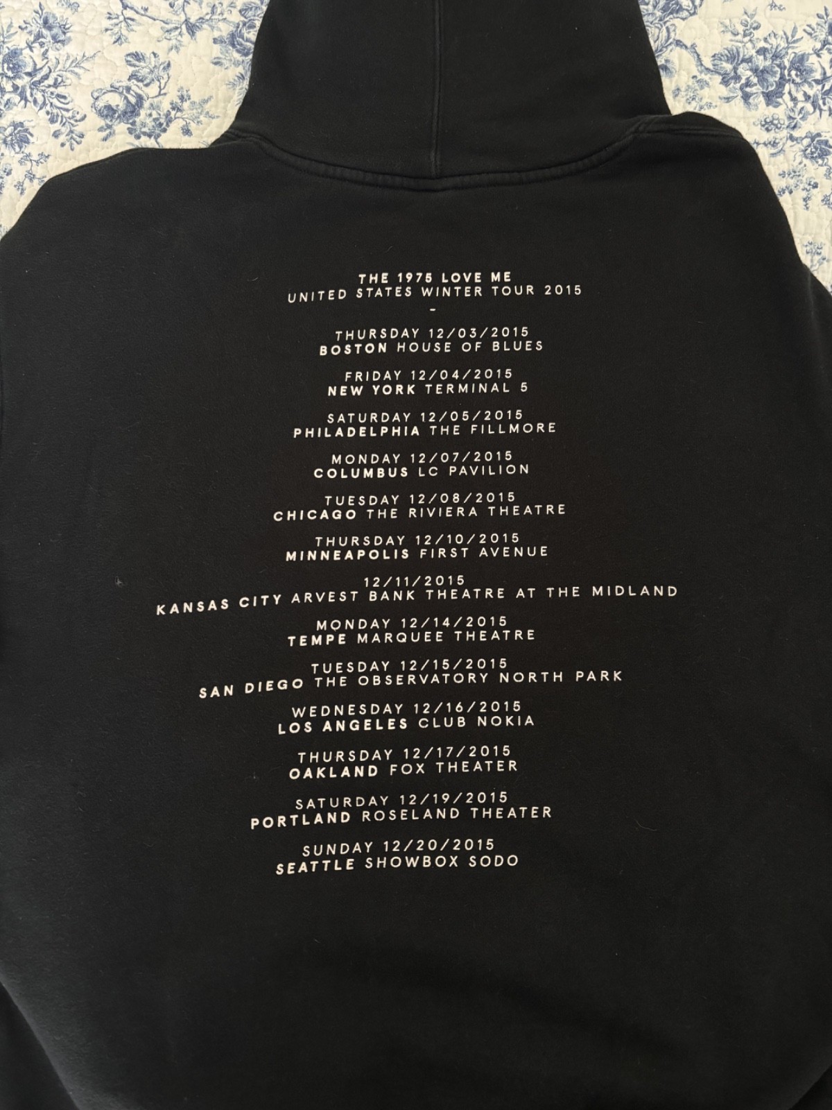 RARE the 1975 love me tour 2015 black hoodie tumblr matty healy see description