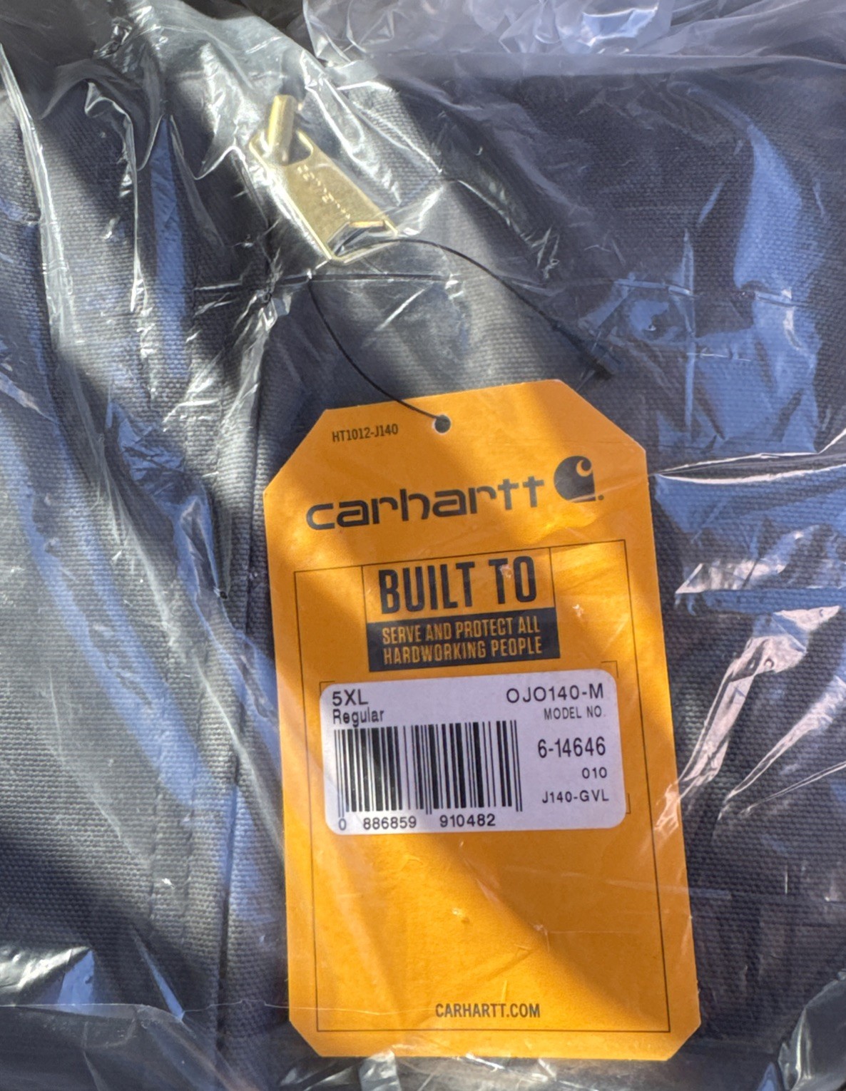 Carhartt Jacket 5XL Firm Duck Flannel-Lined Warmest Rated Loose Fit j140 msrp129