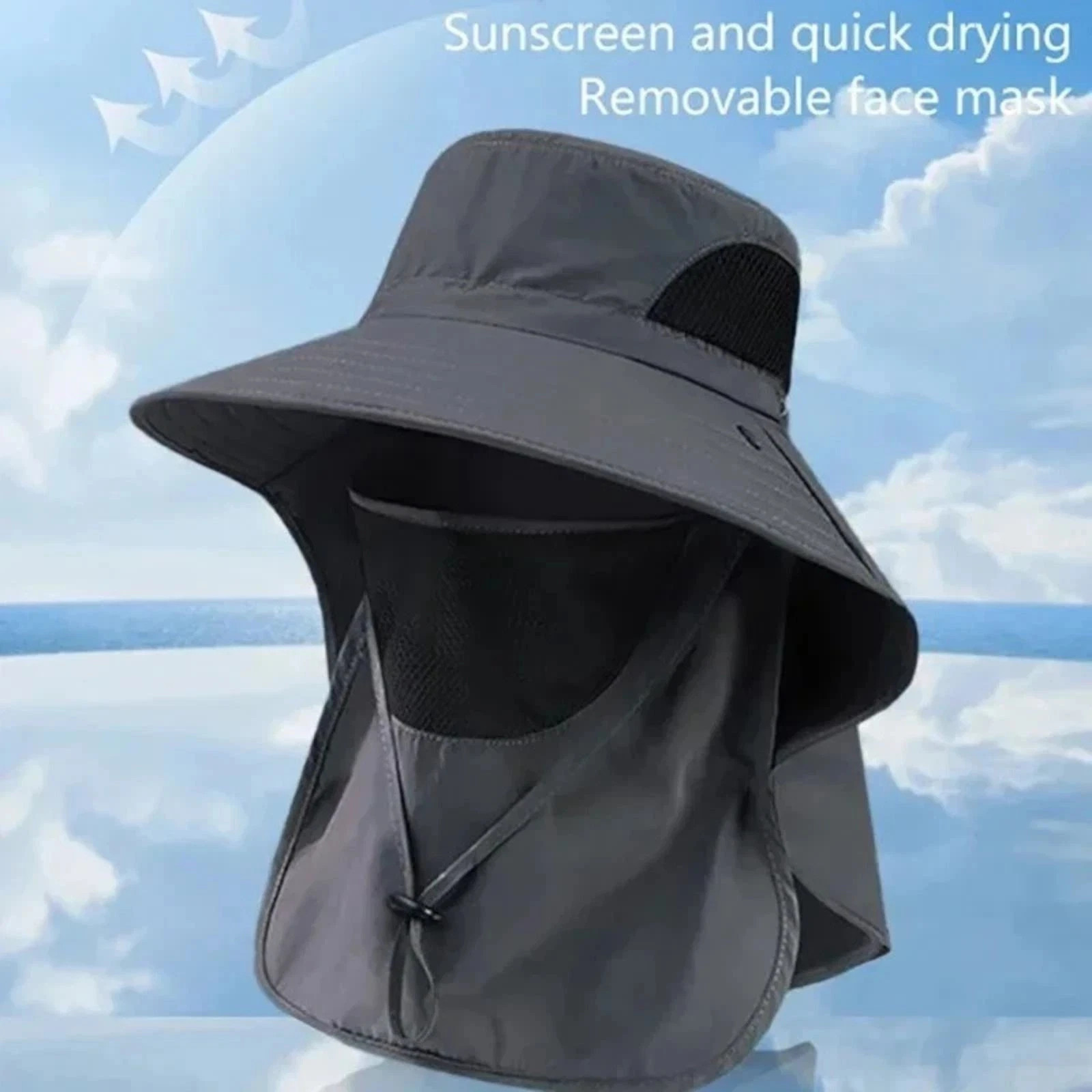Wide Brim Sun Hat UV Protection Bucket Cap For Hiking Camping Fishing Safari Men