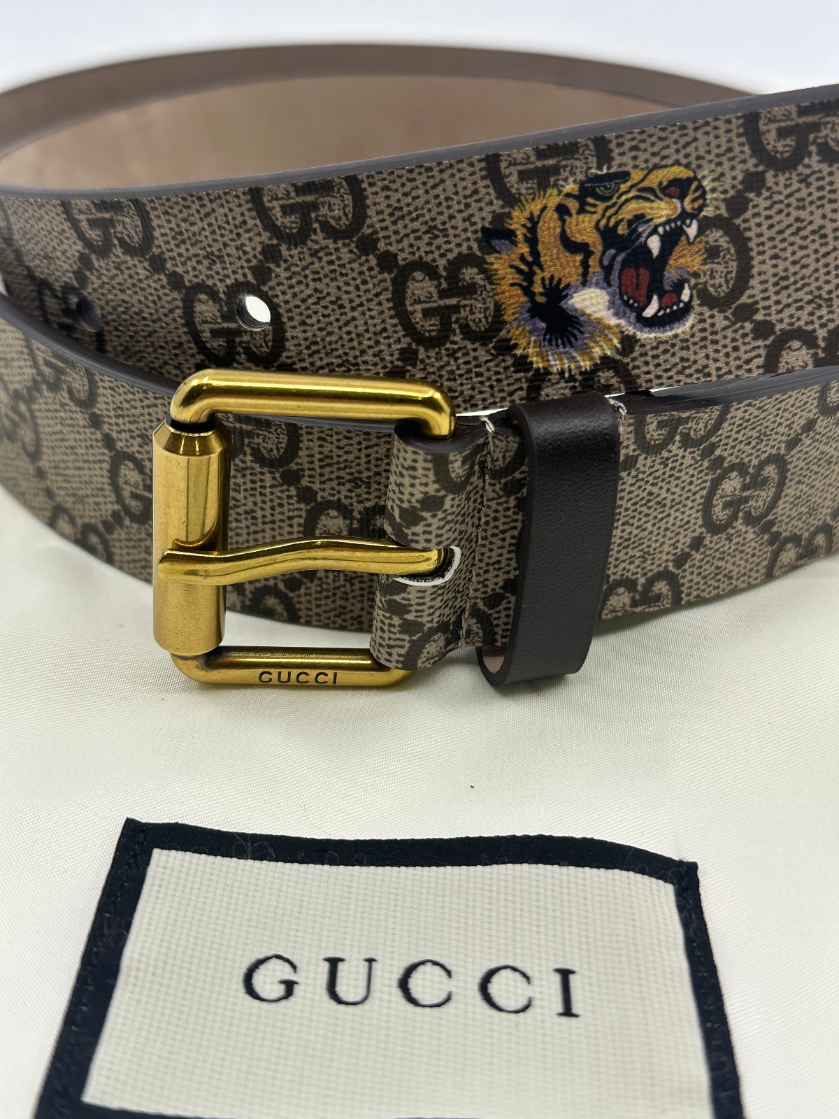 Tiger Brown MonoGucci Mens Belt