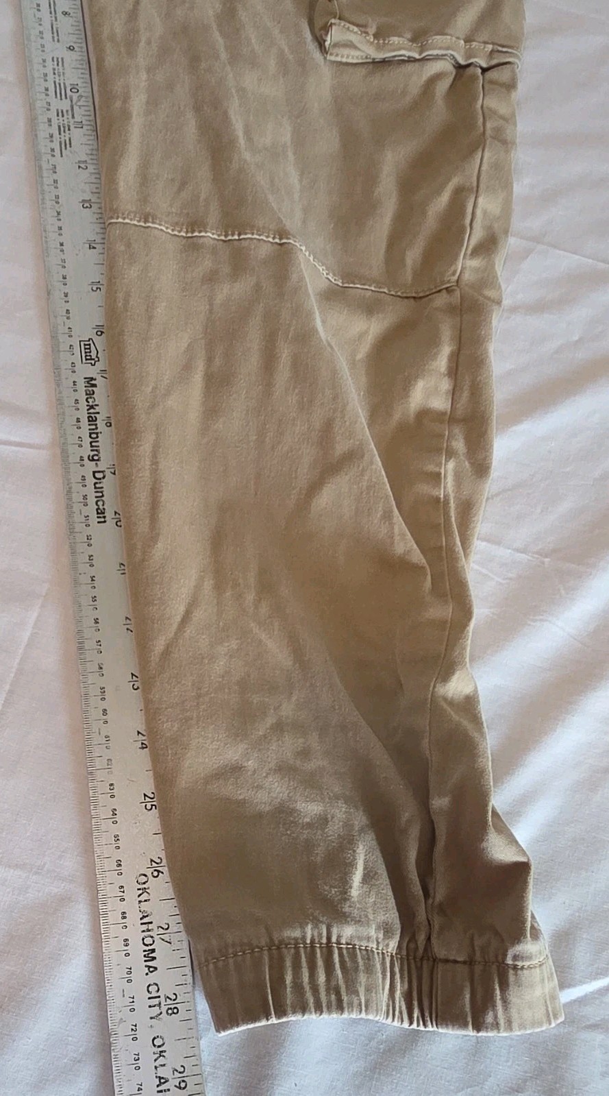 Hollister Men’s Skinny Jogger Pants Beige XL Cotton Twill Stretch Cargo Pockets
