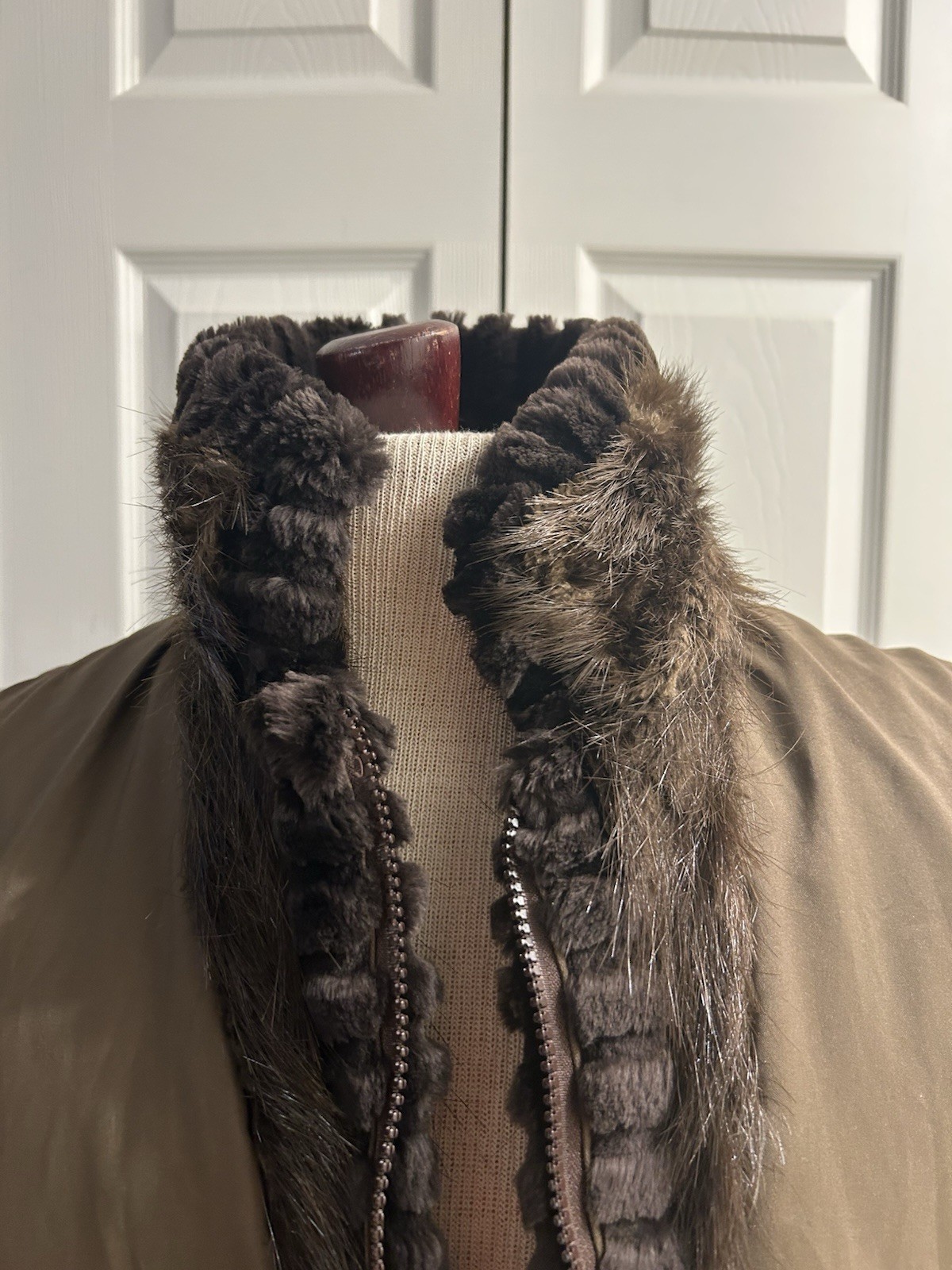 MUSI Canadian Brown Sheared Beaver Zip up Vest Coat Jacket~Pockets~Marianne~12