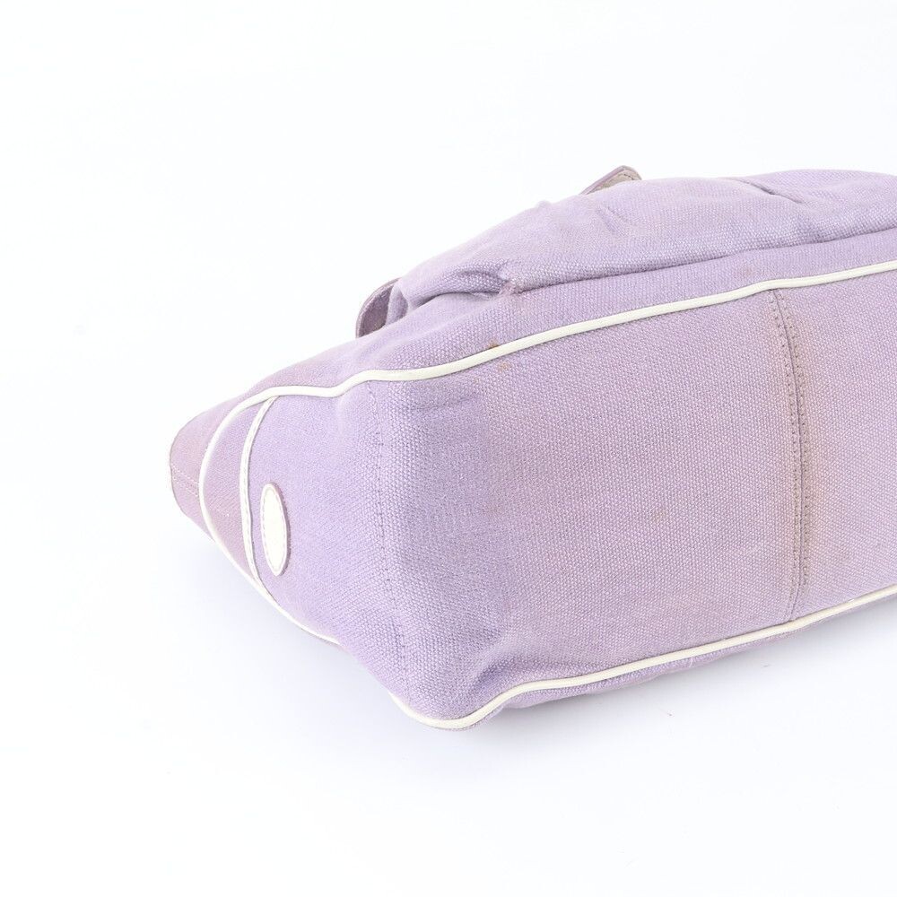 CELINE Boogie Bag Handbag Leather Canvas Purple White Vintage Auth From Japan