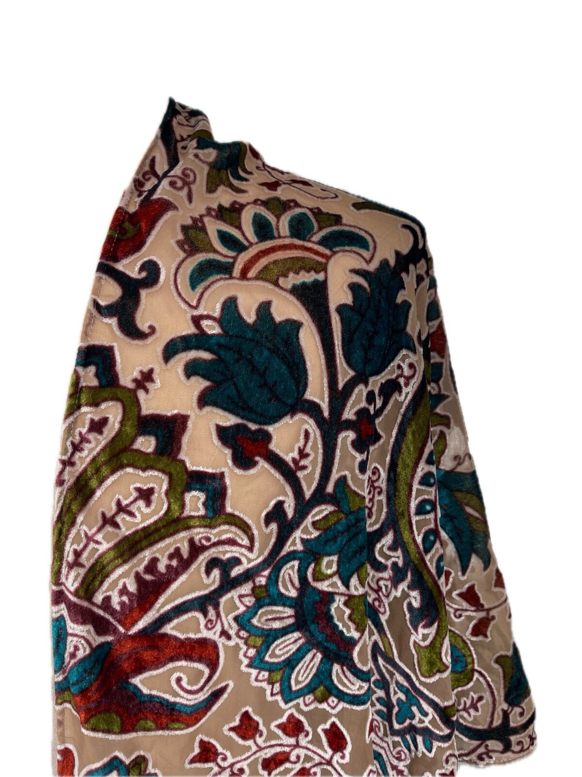 Sterling & Stitch Womens Jewel Tone Paisley Velvet Burnout Kimono Boho OS