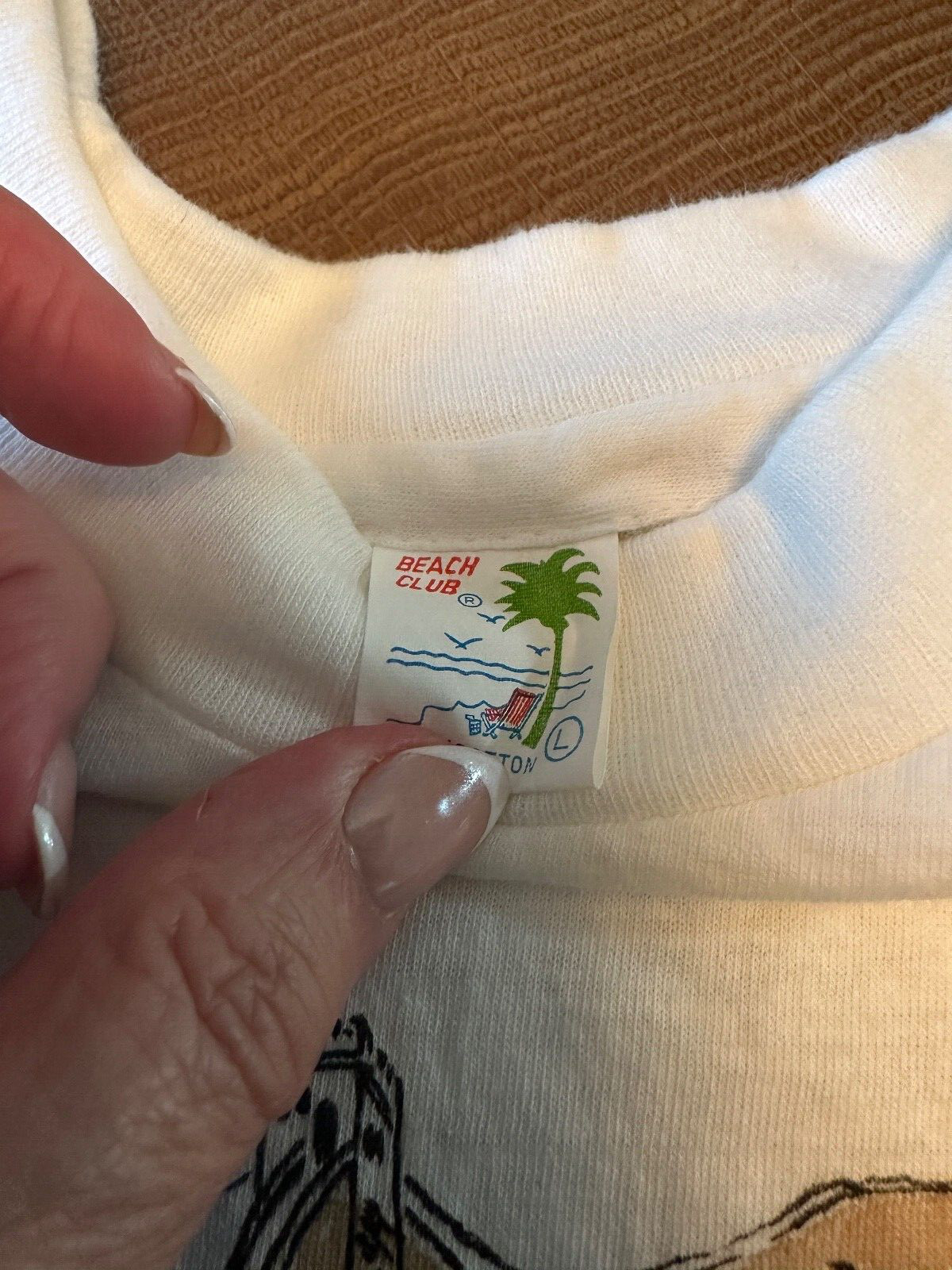 VTG BEACH CLUB CHINA OLYMPIC SHIRT MENS L GRAPHIC SINGLE STITCH