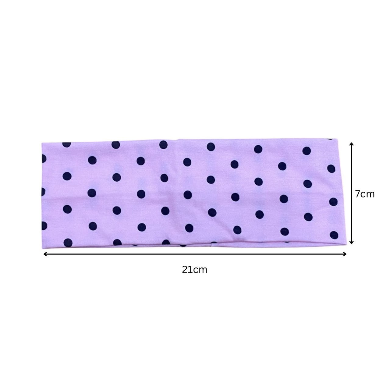 White Polka Dot Headband for Women Soft Stretch Hair Band