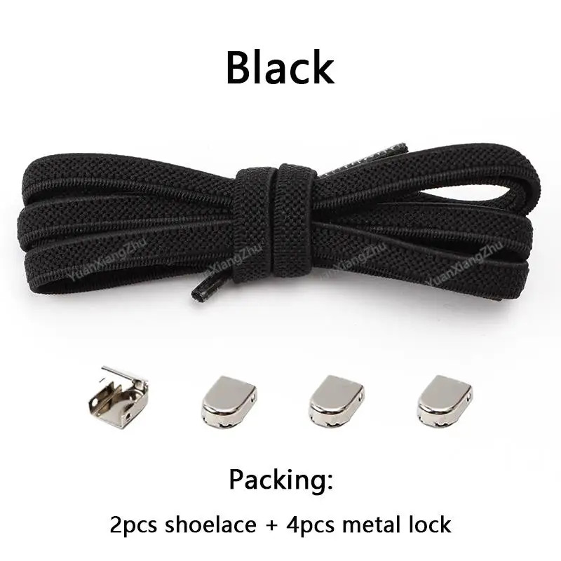 No Tie Shoe Laces Elastic Laces Sneakers Flat Shoelaces without Ties Quick Shoel