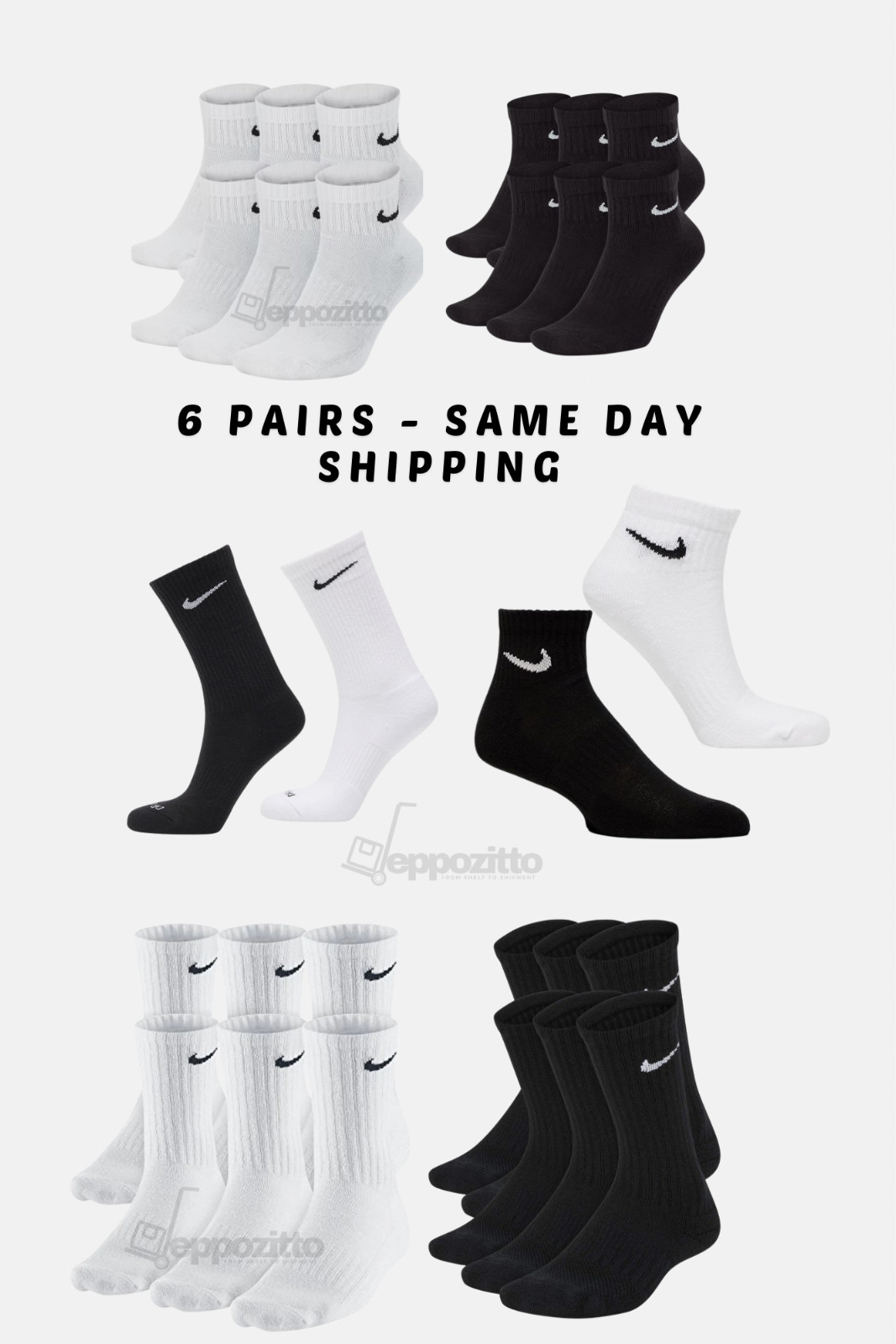 Nike Everyday Ankle & Crew Socks 6-Pairs, ALL Size’s