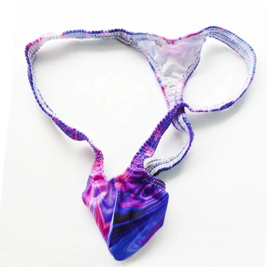 USA SELLER MENS SEXY BLUE/PURPLE SWIRL GRAPE SMUGGLERS MICRO THONG-(L/XL 34-38)