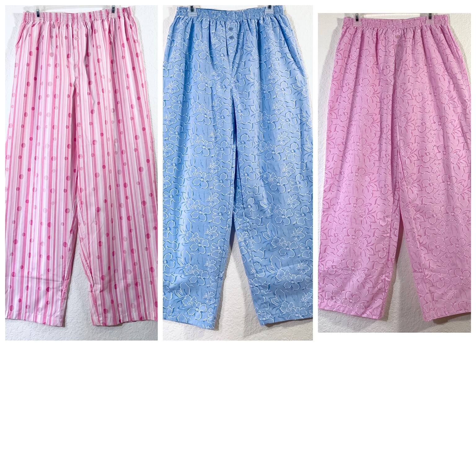 New 2 pcs Women’s Woven Novelty Print Pajama Pants Cotton/Polyester~ S M L XL